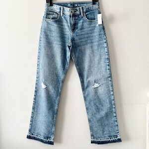 NEW Gap girls 90’s straight Blue Distressed Jeans